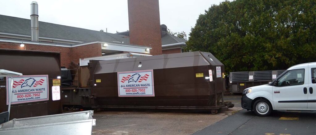 Dumpsters behind the Quinnipac cafe. Photo by Will Knox