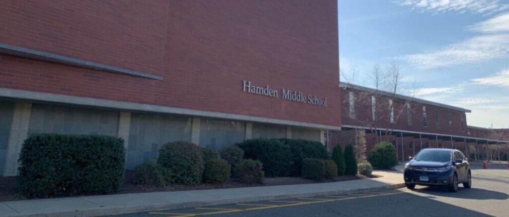 The front of Hamden Middle School. Photo credit: Marianna Rappa
