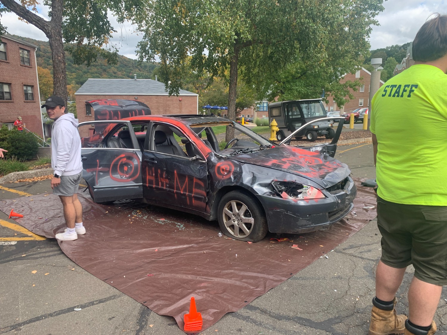 QU Car Clubs wrecker car provided by Wheelers Towing - Photo by Alena DeLuise