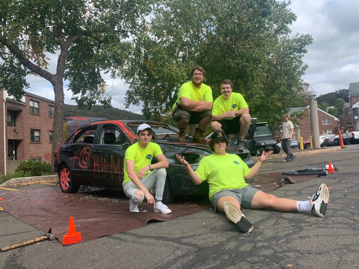 E-Board of QU's Car Club Zak Polak, Johnny Marquardt, Liam Cunningham, and Alex Stranford.