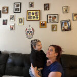 Melissa Anderson and her daughter Ella in their Seramonte apartment